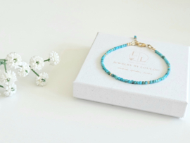 Arizona Turquoise gemstone beaded bracelet, available 14k goldfilled - 925 sterling silver