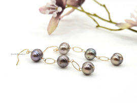 Zoetwaterparel oorbellen  14k goldfilled & 925 sterling zilver