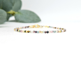 Tourmaline birthstone bracelet October, 14k goldfilled & 925 sterling silver