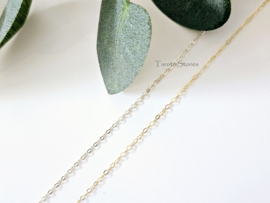 Schakel ketting met Labradoriet druppel, 14k goldfilled & 925 sterling zilver