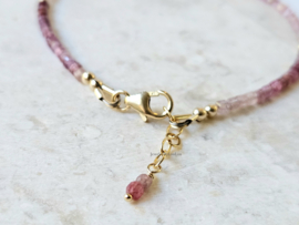 Multi Spinel beaded bracelet, 2mm, 925 sterling silver - 14k gold-filled