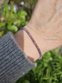 Zeldzame Violet Spinel kralen armband, leverbaar 14k goldfilled - 925 sterling zilver