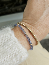Ioliet kralen armband, 14k goldfilled - 925 sterling zilver