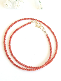 Italian deep sea natural beaded necklace 14k goldfilled - 925 sterling silver