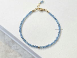 Santa Maria Aquamarijn kralen armbandje, 14k goldfilled & 925 sterling zilver