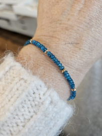 Neon Apatiet edelstenen kralen armband, leverbaar 14k goldfilled - 925 sterling zilver