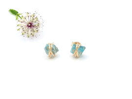 Neon Apatiet studs oorbellen, leverbaar in 14k goldfilled & 925 sterling zilver