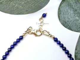 Lapis Lazuli kralen armband, 14k goldfilled - 925 sterling zilver