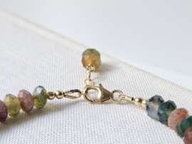 AAA Indiase Agaat kralen armband, 14k goldfilled - 925 sterling zilver