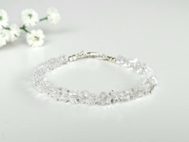 Herkimer diamaond bracelet, 14k goldfilled & 925 sterling silver