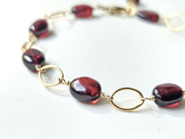Mozambique garnet bracelet 14k gold-filled 925 sterling silver
