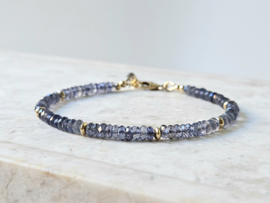 Ioliet kralen armband, 14k goldfilled - 925 sterling zilver