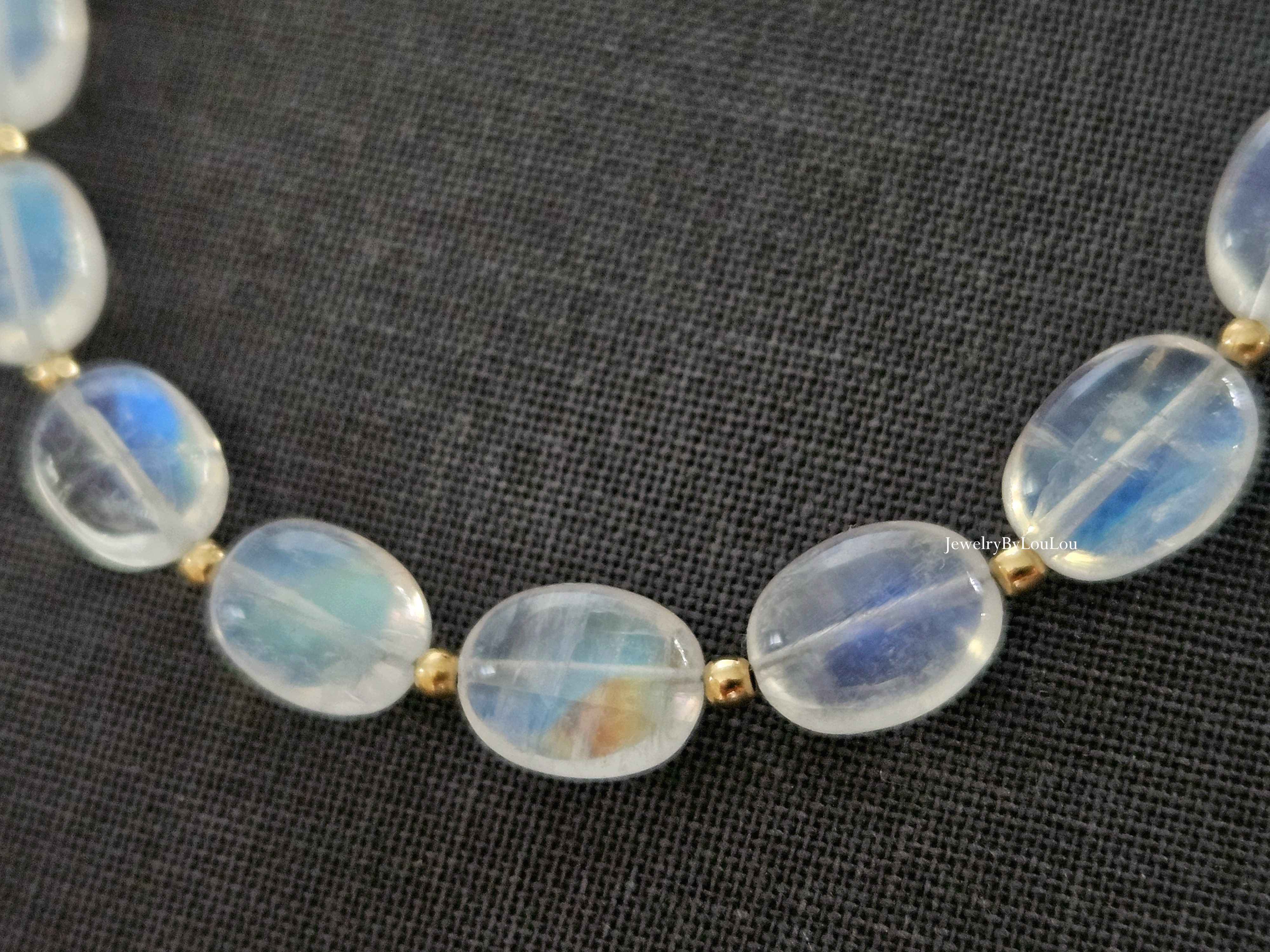 AAA+ Moonstone bracelet, 14k goldfilled & 925 sterling silver