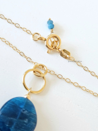 Ketting met Neon Apatiet hanger, 14k goldfilled