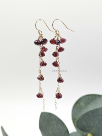 Red garnet earrings 14k goldfilled