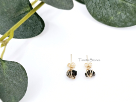 Rookkwarts studs oorbellen, leverbaar in 14k goldfilled & 925 sterling zilver