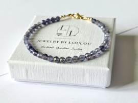 Ioliet kralen armband, 14k goldfilled - 925 sterling zilver