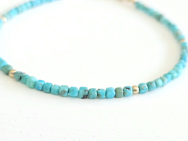 Arizona Turquoise gemstone beaded bracelet, available 14k goldfilled - 925 sterling silver