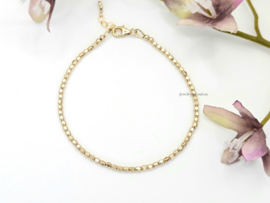 14k goldfilled kralen armband facet geslepen 2mm