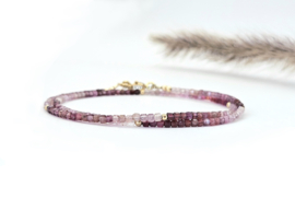 Spinel beaded necklace, 14k goldfilled - 925 sterling silver