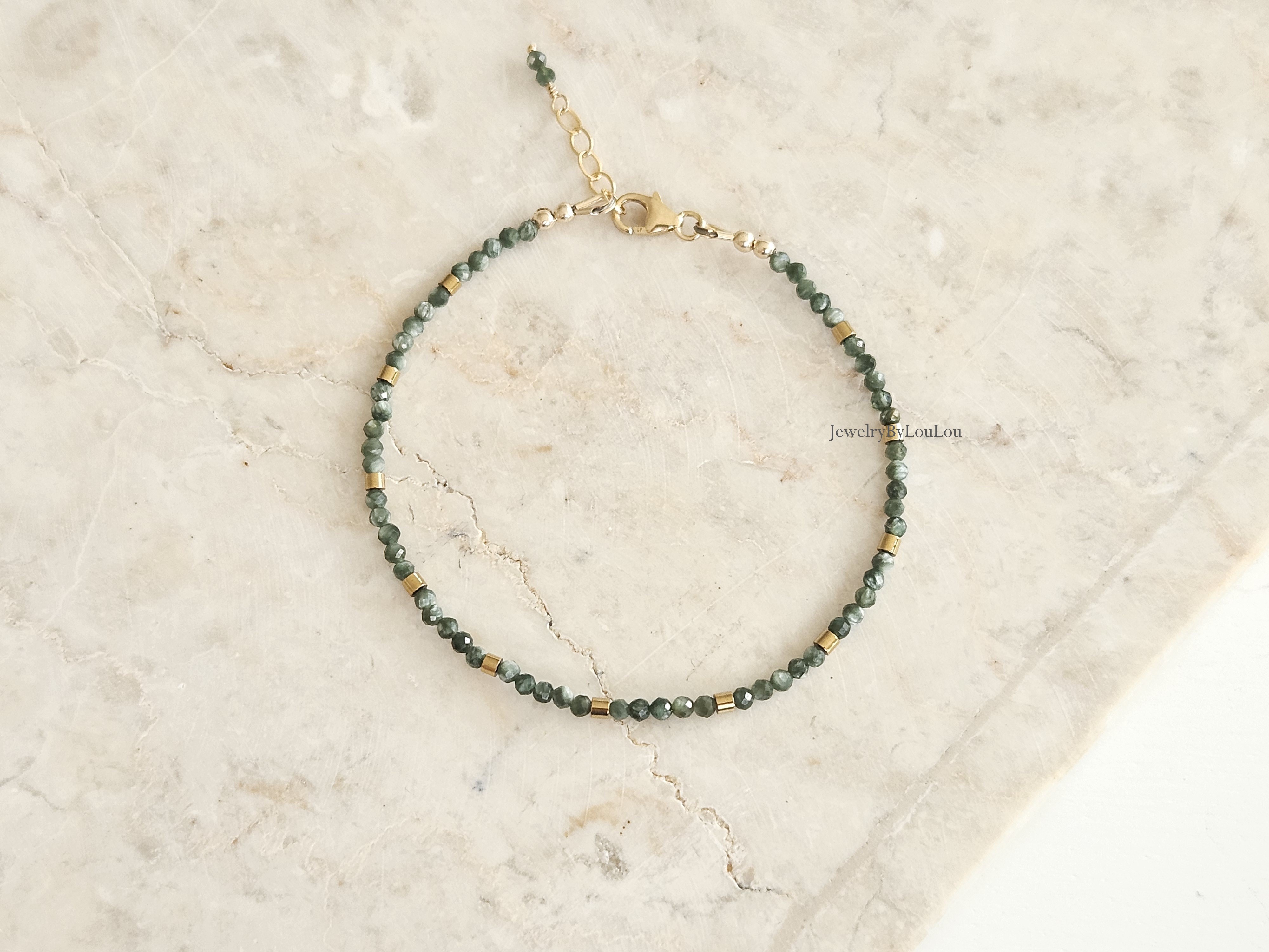 Fijn Serafiniet kralen armband, 14k goldfilled - 925 sterling zilver