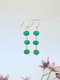 Green Onyx pumpkin beaded earrings, available in 14k goldfilled & 925 sterling silver