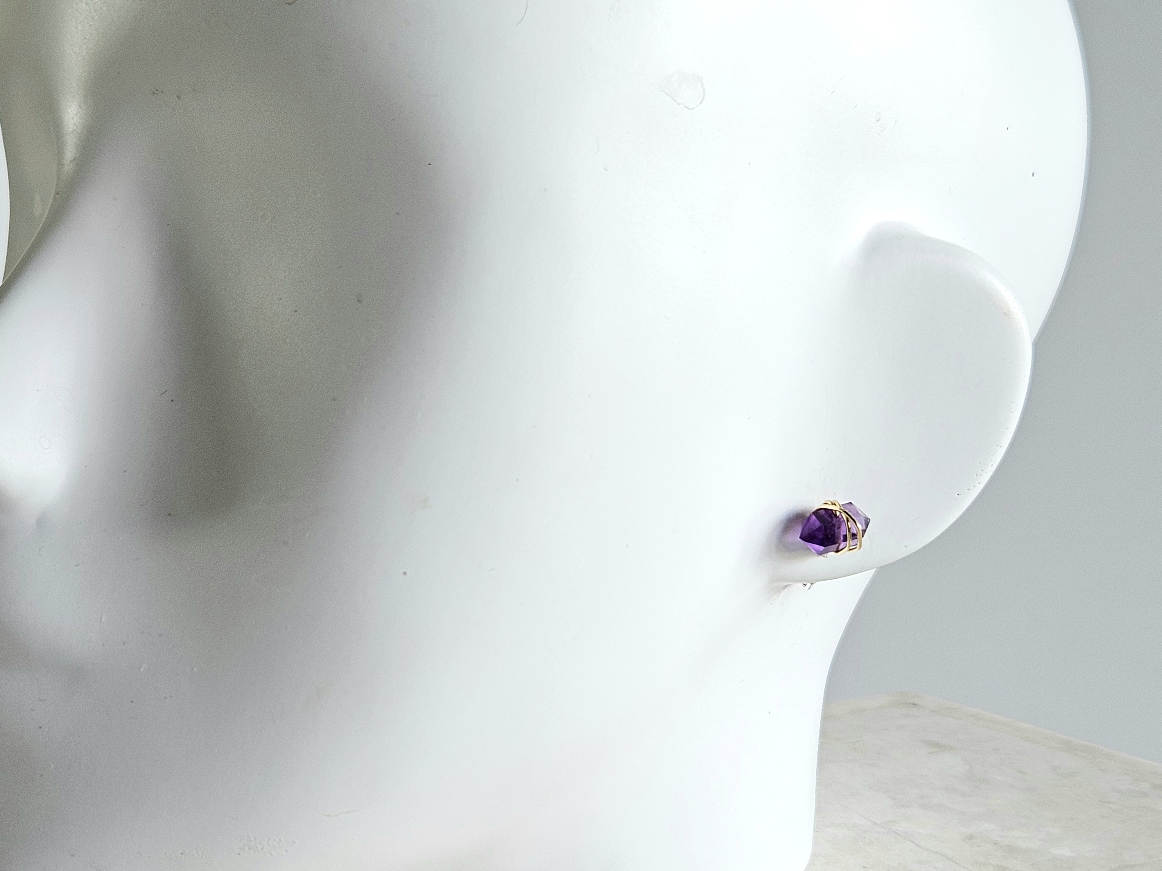 Amethyst stud earrings  14k goldfilled & 925 sterling silver