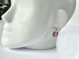 Robijn creolen oorringen  14k goldfilled - 925 sterling zilver