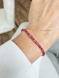 Roze spinel armband     925 sterling zilver   -   14k goldfilled