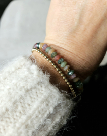 AAA Indiase Agaat kralen armband, 14k goldfilled - 925 sterling zilver