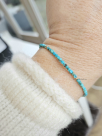 Arizona Turquoise gemstone beaded bracelet, available 14k goldfilled - 925 sterling silver