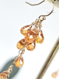 Madeira citrien oorbellen  14k goldfilled & 925 sterling zilver