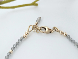 Labradorite beaded bracelet     925 sterling silver   -   14k goldfilled
