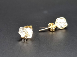 Herkimer diamanten studs oorbellen, leverbaar in 14k goldfilled & 925 sterling zilver