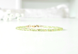 Peridoot kralen armband, 14k goldfilled & 925 sterling zilver