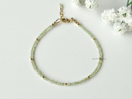 Peridoot geboortesteen armband augustus, 14k goldfilled & 925 sterling zilver