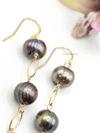 Zoetwaterparel oorbellen  14k goldfilled & 925 sterling zilver