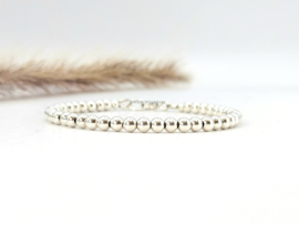 925 sterling silver beaded bracelet 4mm