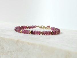 Roze toermalijn armband, 14k goldfilled