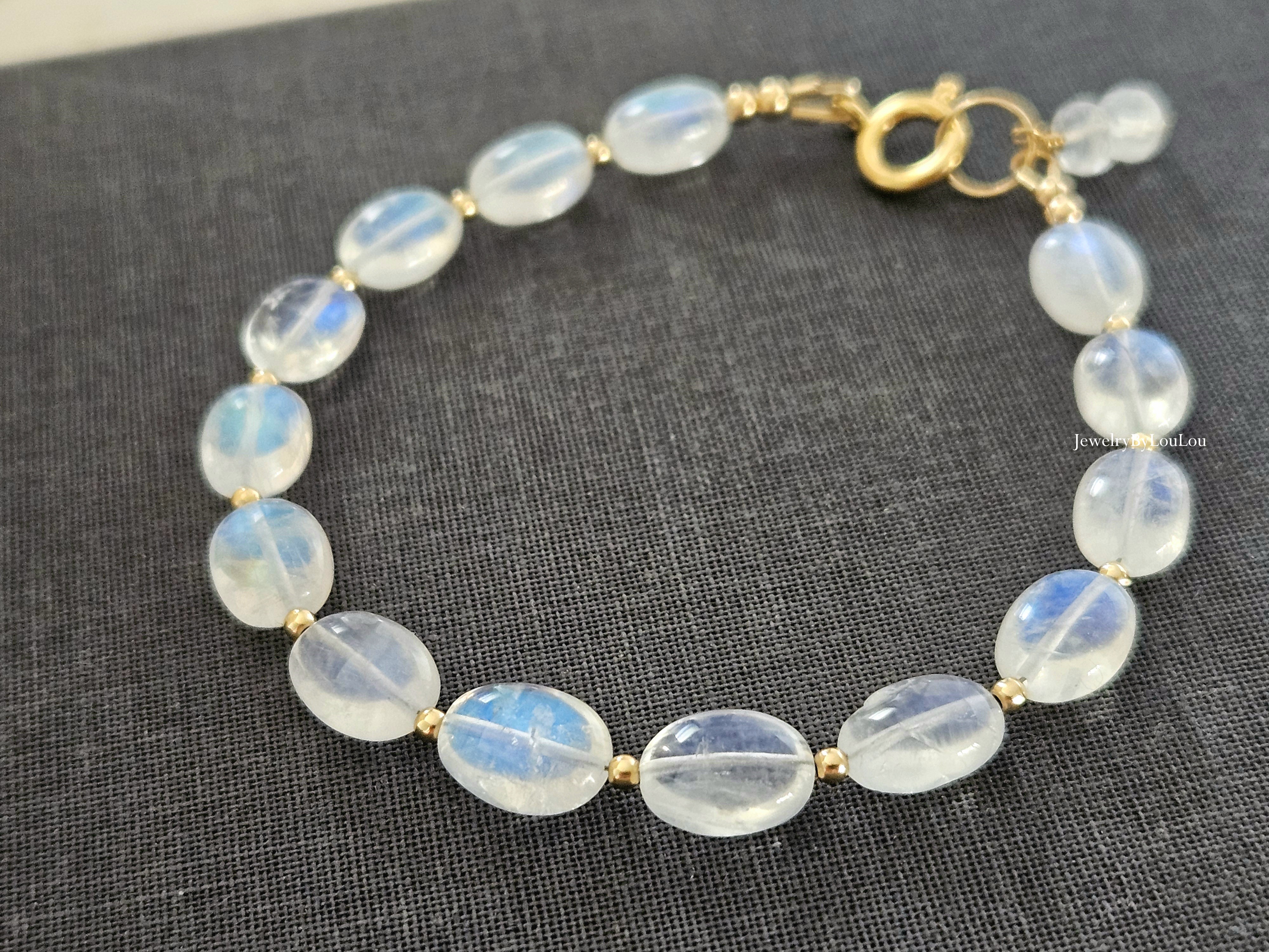 AAA+ Moonstone bracelet, 14k goldfilled & 925 sterling silver