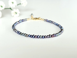 Peacock zoetwaterparel kralen armband, 14k goldfilled & 925 sterling zilver