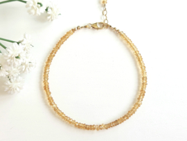 Citrine gemstone beaded bracelet, available 14k goldfilled - 925 sterling silver