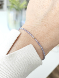 Tanzanite gemstone beaded bracelet AAA quality, 14k goldfilled & 925 sterling silver