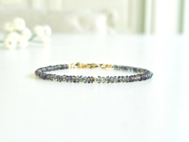 Groene Saffier armband,  14k goldfilled - 925 sterling zilver