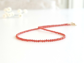 Italian deep sea natural beaded necklace 14k goldfilled - 925 sterling silver