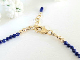 Lapis Lazuli en Sleeping beauty Turkoois kralen armband     925 sterling zilver   -   14k goldfilled