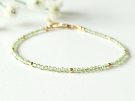 Peridoot geboortesteen armband augustus, 14k goldfilled & 925 sterling zilver