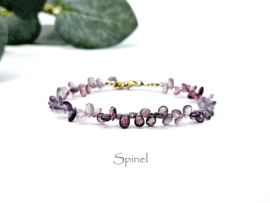 Zeldzame lavendel Spinel edelstenen kralen armband, leverbaar  in 14k goldfilled & 925 sterling zilver