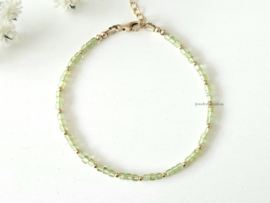 Peridoot kralen armband, 14k goldfilled & 925 sterling zilver
