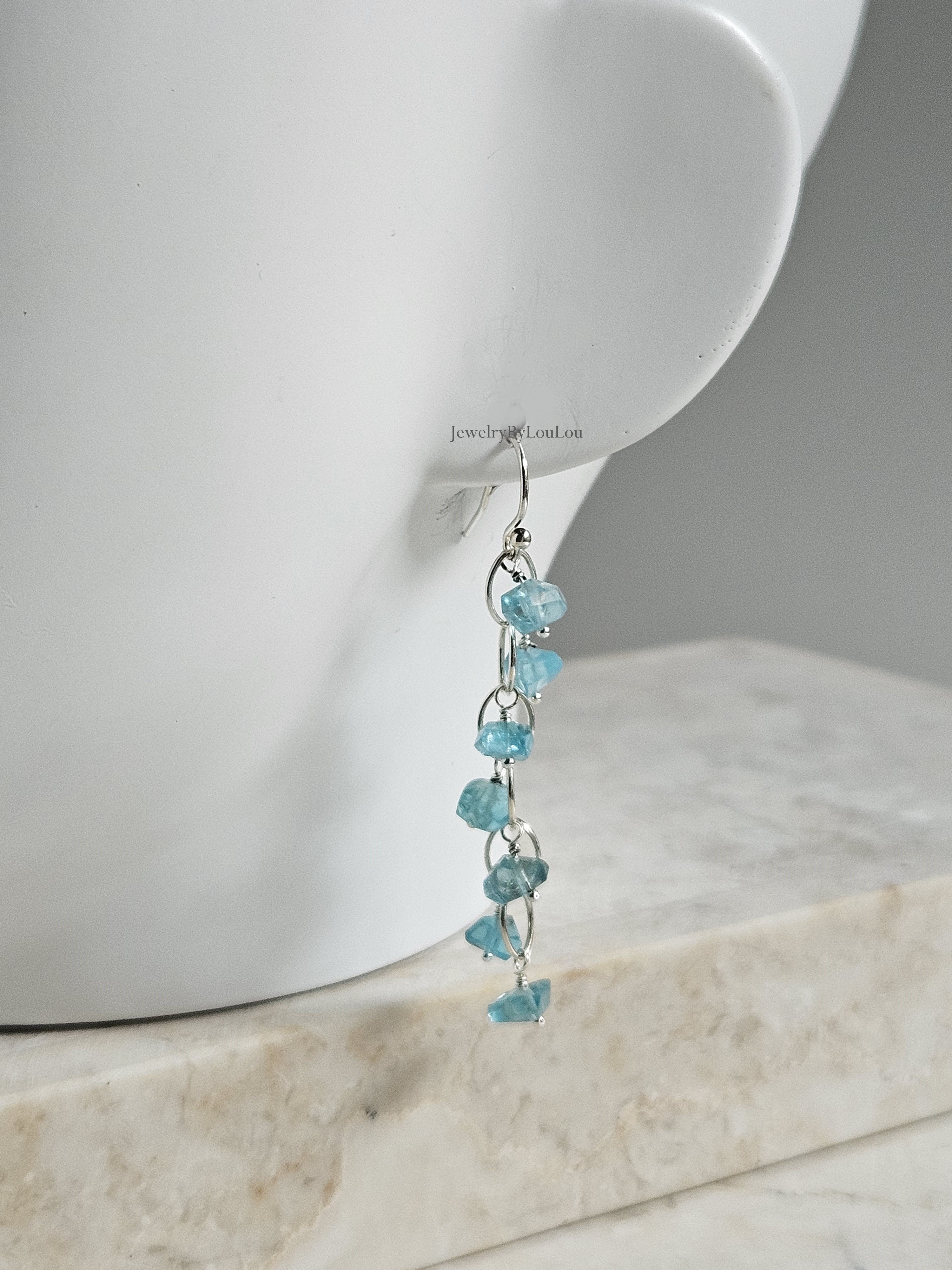 Sky Blue Apatiet oorbellen, 14k goldfilled - 925 Sterling zilver
